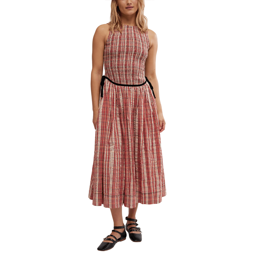 Free People Nightingale Plaid Midi Dress